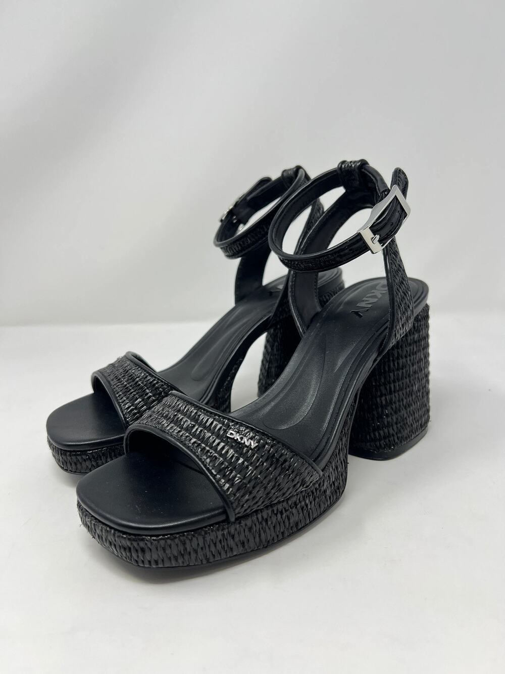 DKNY Women's 7.5 Scotia Black Platform Sandals